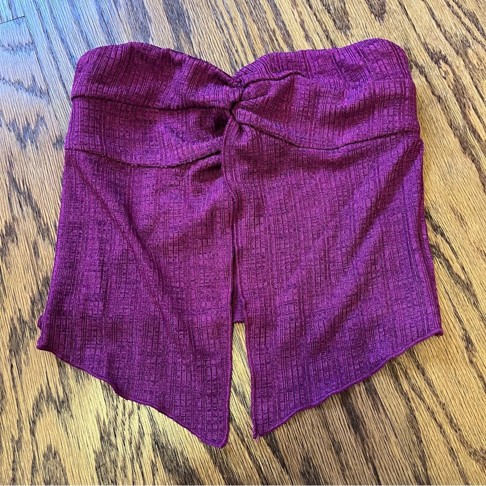 Princess Polly Twist Front Tube Top Magenta Purple Sz 2 XS S Gameday Going Out